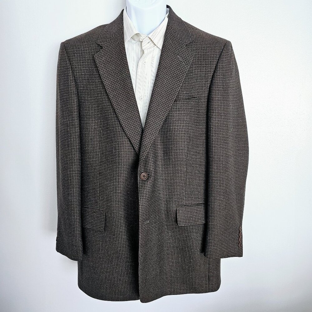 Dillard’s Cremieux Collection Mens 42R Brown & Green Checkered Jacket Blazer